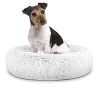 Posh Pooch Donut Pet Bed Round Cushion Marshmellow Faux Fur Cuddler, Calming Fluffy Comfy Bed for Dog and Cat