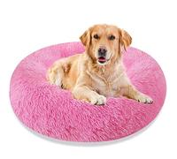 Posh Pooch Donut Pet Bed Round Cushion Marshmellow Faux Fur Cuddler, Calming Fluffy Comfy Bed for Dog and Cat