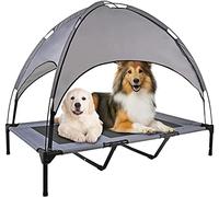 Posh Pooch Outdoor Dog Bed, Elevated Pet Cot with Removable Canopy Shade Tent, Portable, Durable Oxford Fabric, With Carry Bag - Grey (Canopy Dog Bed, XL (L:122cm/W:91cm/H:109cm))