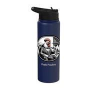 Posh Poultry Quote Elegant Aristocratic Chicken Smoking Pipe Stainless Steel Insulated Water Bottle