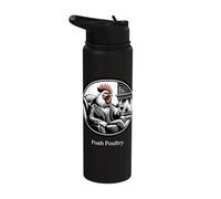 Posh Poultry Quote Elegant Aristocratic Chicken Smoking Pipe Stainless Steel Insulated Water Bottle