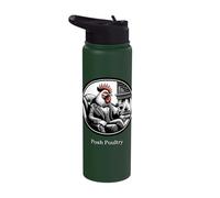 Posh Poultry Quote Elegant Aristocratic Chicken Smoking Pipe Stainless Steel Insulated Water Bottle