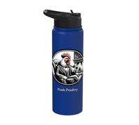 Posh Poultry Quote Elegant Aristocratic Chicken Smoking Pipe Stainless Steel Insulated Water Bottle