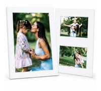 POSH Premium A4 Picture Frame with Mount for Two Photos - Dual Aperture Collage Frame for Photo Prints, Art, Posters, or Certificates - Wall or Tabletop Display (White)