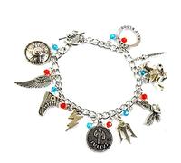 Posh Presents Percy Jackson Cosplay Crystal Beads Charm Bracelet, Sterling Silver, No precious stones