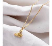 Posh Totty Designs Women's Yellow Gold Plated Soulmate Swan Charm Necklace Posh Totty Designs Gold One Size