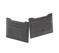 POSH VELLUM Genuine Leather RFID Card Holder | Slim Minimalist Wallet | Office ID Credit Business Card for Men & Women - Black - FCH002BK, Black, Modern, Black, Modern