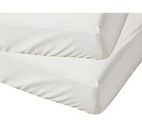 POSH WAVE 2 Pack Cot Bed Fitted Sheets (70x140 + 12 cm deep) with Elasticated Corners, 180 TC Percale Rich Cotton Baby Bed Sheets (WHITE)