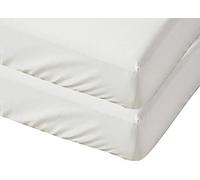POSH WAVE 2 Pack Crib Fitted Sheets (40x90 + 11 cm deep) with Elasticated Corners, 180 TC Percale Rich Cotton Baby Bed Sheets (WHITE)