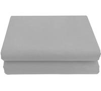 POSH WAVE Easycare Flat Sheets, Breathable, Durable, Smooth, Comfortable & Soft Polycotton Bed Sheet, 1-Piece (SILVER, DOUBLE)