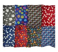 POSH WAVE Printed Dog Bed Cushion 3-PACK - Large 90x60cm Pet Mattress with Removable Zipped Polycotton Cover - Washable Hollow Fibre Inner - Comfortable Dog Sofa Pad for Medium & Large Breeds