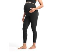 POSHDIVAH Women's Creamluxe Maternity Leggings 25"/28" Over The Belly Pregnancy Yoga Pants Active Workout Leggings, Black, M