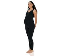 POSHDIVAH Women's Maternity Jumpsuit Romper Pregnancy Leggings Sleeveless Tank Top Bodycon Bodysuit Shapewear, Black, Large