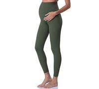 POSHDIVAH Women's Maternity Leggings Over The Belly Pregnancy Yoga Pants Active Wear Workout Leggings, Army Green, M