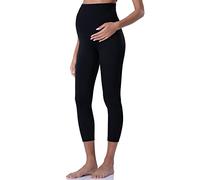 POSHDIVAH Women's Maternity Leggings Over The Belly Pregnancy Yoga Pants Active Wear Workout Leggings, Capri Black, M