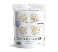 POSHI Cauliflower Vegetable Snack | Salt + Black Pepper | Keto, Vegan, Paleo, Non GMO, Low Carb + Calorie, Gluten Free, Marinated, Steamed, Gourmet, Healthy, Natural, Travel Food (10 Pack, 1.58 oz)