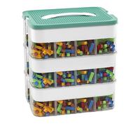POSHIGE Stackable Toys Organizer Storage Case,Container Storage Boxes with Lids for Lego with 3-Layer Compartment for Lego Storage Organizer Hot Wheels Mini Toy Figures Blocks
