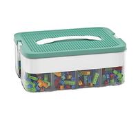 POSHIGE Stackable Toys Organizer Storage Case, Stackable Storage Container with 16 Big Compartments, Storage Box Compatible with Lego Storage Organizer, Calico Critter, Hot Wheels, Mini Toy Figures