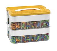 POSHIGE Stackable Toys Organizer Storage Case, Stackable Storage Container with 32 Big Compartments, Storage Box Compatible with Lego Storage Organizer, Calico Critter, Hot Wheels, Mini Toy Figures