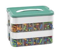 POSHIGE Stackable Toys Organizer Storage Case, Stackable Storage Container with 32 Big Compartments, Storage Box Compatible with Lego Storage Organizer, Calico Critter, Hot Wheels, Mini Toy Figures