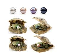 POSHOPS 50PC Akoya Oysters with Pearls Inside Wholesale Round Pearl Saltwater Akoya Oysters Bulk for Christmas Party