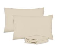 Poshwave Cream 2 Pack Microfibre Pillowcases - Ultra Soft 90GSM Brushed Fabric, Wrinkle-Free & Fade-Resistant - Breathable, Easy Care Standard Size Pillow Covers