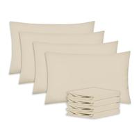 Poshwave Cream 4 Pack Microfibre Pillowcases - Ultra Soft 90GSM Brushed Fabric, Wrinkle-Free & Fade-Resistant - Breathable, Easy Care Standard Size Pillow Covers