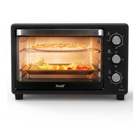 Posida 1600W Electric Countertop Oven - 28L Multi-Function Toaster Oven with 100-230°C Temperature Control, 60-Min Timer, 4 Rack Positions, Stainless Steel Heating Elements & Tempered Glass Door, Fits