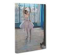 Posing Ballet Ballerina Dancer By Edgar Degas Canvas Print | Gallery Wrapped 30mm Frame Wall Art | 24x16 inches | Ready to Hang | Impressionist People Picture | Living Room Bedroom Lounge Office