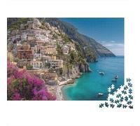 Positano, Amalfi Coast, Italy Jigsaw Puzzles. 38x26cm/1000pcs Whimsical Challenge Toy for Educational Games Gifts