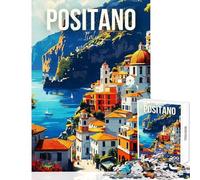 Positano Italy Coastal Townscape 1000 Piece Jigsaw Puzzles Strengthen Cognitive Ability And Skill Soothing Serene Leisure Play (38x26cm)