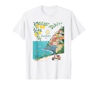 Positano Italy Lemon Art Coastal Charm Souvenir Value Graphic T-Shirt
