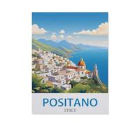 Positano Italy vintage travel poster，Jigsaws Puzzles 1000 Pieces Classic Jigsaws Educational Games Toys，Best Gift for Adults and Kids（50x70cm）-AW28