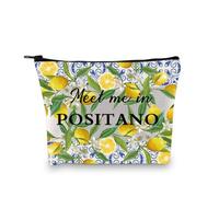 Positano Lemon Cosmetic Makeup Bag Positano Travel Present Meet Me in Positano Italian Amalfi Coast Souvenirs Travel Bag (Positano Makeup Bag 1uk)
