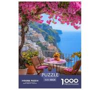 Positano Town Jigsaw Puzzles Puzzles for Adults Kids. 1000 Piece Interesting Impossible Challenge Toy Educational Games Home Decoration for Adults& Kids Age 14 Years Up 38x26cm/1000pcs