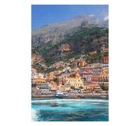 Positano's Colorful Coastal Charm Colourful Wooden Jigsaw Puzzle for Adults, 1000 PCS