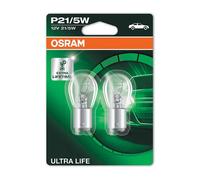 OSRAM ULTRA LIFE P21/5W halogen signal lamp, brake light, rear fog light, 7528ULT-02B, 12 V passenger car, double blister (2 units)
