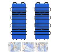 Positioning Bed Pad Multipurpose 70"x27"with 12 Non-Slip Handles & Carrying Bag- 400lbs Capacity, Waterproof Washable Lengthen Reusable Easy Lift & Transfer, for Caregiver, Family Aid(Blue 2pcs)