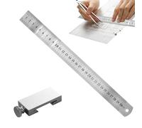 Positioning Block for Rulers, High Precision Non-Slip Adjustable Robust Wooden Tool, Steel Ruler Positioner and Fixing Block - For DIY Woodworking Measuring Marking