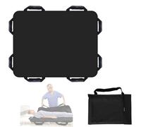 Positioning Slide Sheets for Moving Patients on Bed with Handles, Washable Incontinence Mattress, for Moving, Turning, Lifting, 48" X 40", for Cars, Wheelchairs, Obese People, Elder(Black)