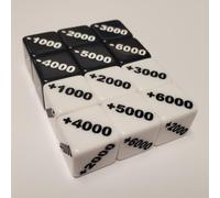 Positive +1000 to +6000 and Negative -1000 to -6000 Counter Dice Compatible with One Piece TCG