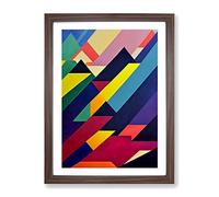 Positive Abstract Art Framed Print for Living Room Bedroom Home Office Décor, Wall Art Picture Ready to Hang, Walnut A3 Frame (34 x 46 cm)