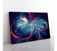 Positive Abstract Fractals Canvas Wall Art Print Ready to Hang, Framed Picture for Living Room Bedroom Home Office Décor, 76x50 cm (30x20 Inch)