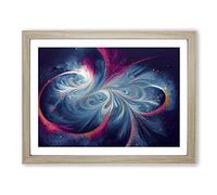 Positive Abstract Fractals Framed Print | A3 Oak Framed Wall Art | Ready to Hang | Abstract Fantasy Picture | Living Room Bedroom Lounge Office