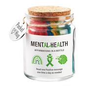 Positive Affirmation Bottle, Message Jar with Uplifting Quotes, Encouraging Words in Capsules for Friend, Sister, Girlfriend, Daughter, Inspirational Gift Women, 3.31x2.72 Inches