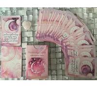 Positive affirmation cards, set of 30, card deck, pink moon design, night sky, on a day
