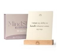 Positive Affirmation Cards with Wooden Display Stand, 88 Mindful Quotes for Daily Reflection, 720 GSM Inspirational Cardstock, Personal Growth & Office, Home Decor Gift for Men & Women