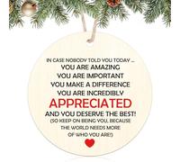 Positive Affirmation Christmas Ornament Thank You Appreciation Gift for Teacher Boss Leader Coworker Retirement Farewell Going Away Wooden Ornaments Motivational Cheer up Christmas Tree Ornaments