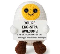 Positive Affirmation Crochet Egg Plush, Handmade Inspirational Birthday Gift for Teens, Cute Daughter Gifts for Mothers Day, Graduation Birthday, Uplifting Reminders for Women Friend Student