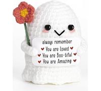 Positive Affirmation Crochet Ghost Gift for Women, "You Are Loved" Inspirational Present for Valentines Galentines Birthday Easter Basket, Uplifting Decor for Friends Teens Daughter Grandkids Students
